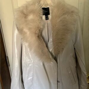 Forever 21 Shiny Cream Teddy Jacket